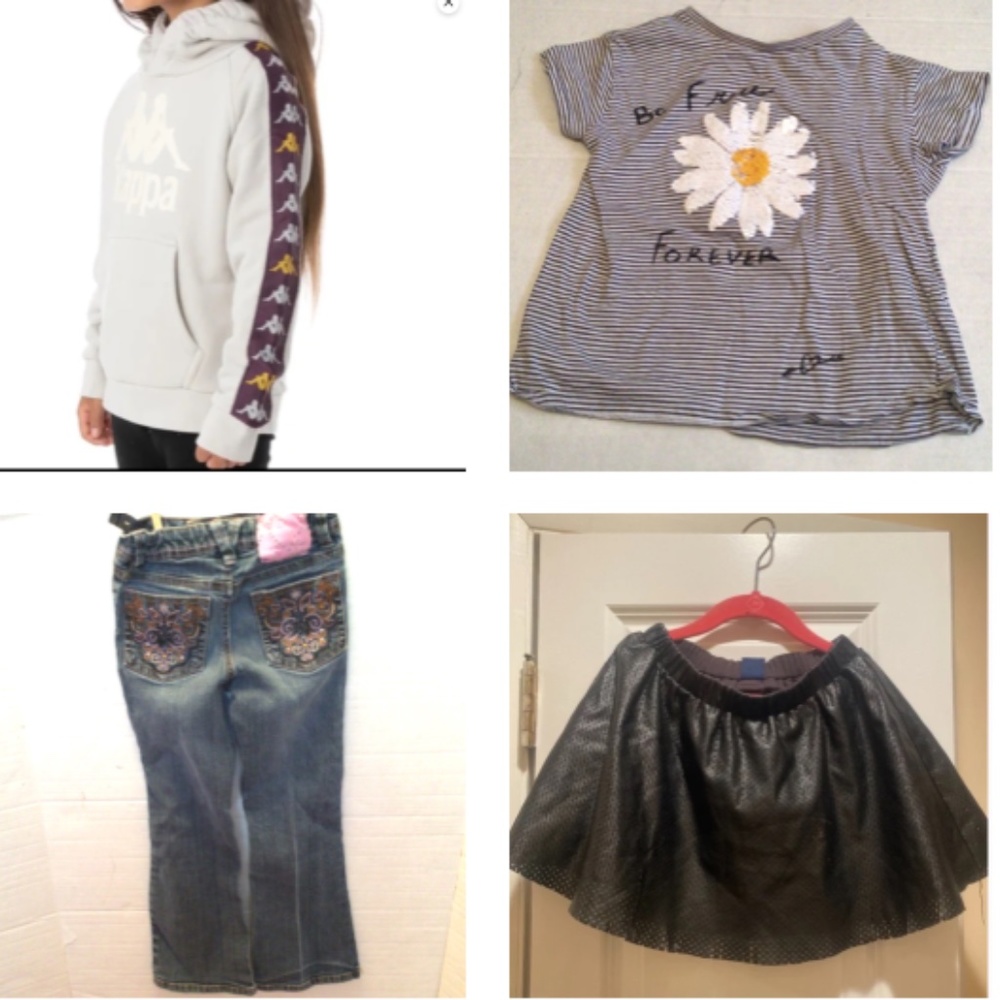 Kappa Hoodies/Gap Skirt/Squeeze Jeans/Zara Top Bundle Size 6/7